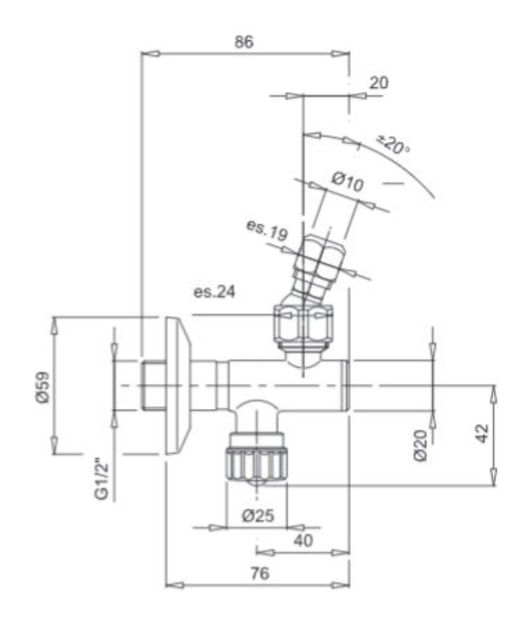 Вентиль с фильтром Carlo Frattini Sottolavabo, угловой, для смесителя, c вращающимся соединением, с регулировкой и выводом под слив 3/8" Ø10 мм, цвет хром - изображение 1