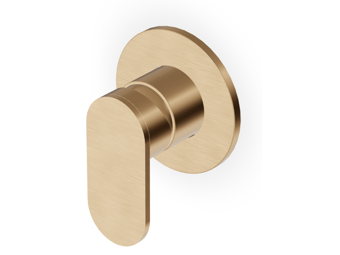 На изображении товар Смеситель Zucchetti Octo, для душа, встраиваемый, однорычажный, внешняя часть, цвет Brushed British Gold PVD от официального представителя в Москве