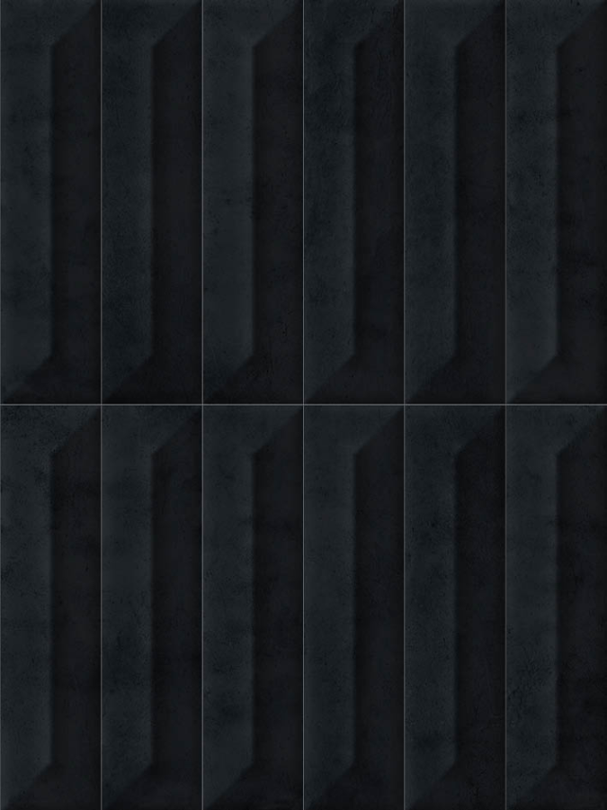 Sartoria Керамическая плитка Pop Ridge Nero Glossy 6.2x25 - изображение 1