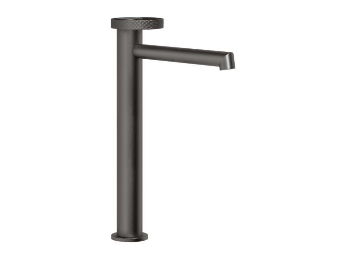 На изображении товар Смеситель для раковины Gessi Anello, высокий, длинный излив, цвет Black Metal Brushed PVD от официального представителя в Москве