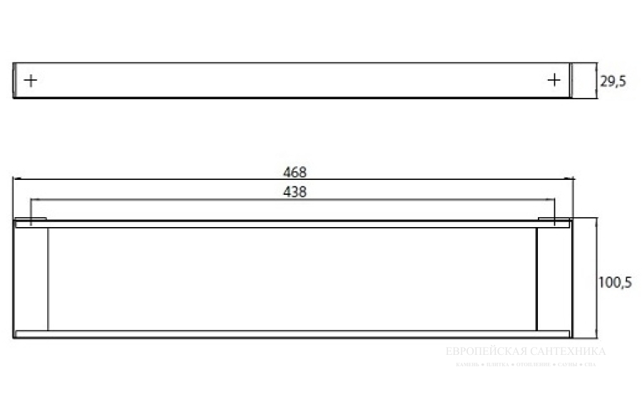 Рейлинг для аксессуаров, Emco Liaison, 468 х 29.5 мм, хром - изображение 3