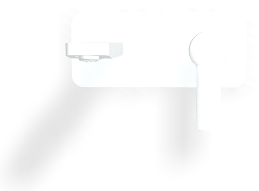 Смеситель для раковины Carlo Frattini Mast, настенный, однорычажный, с донным клапаном Click-Clack, Н-135 мм, внешняя часть, цвет белый матовый - изображение 1