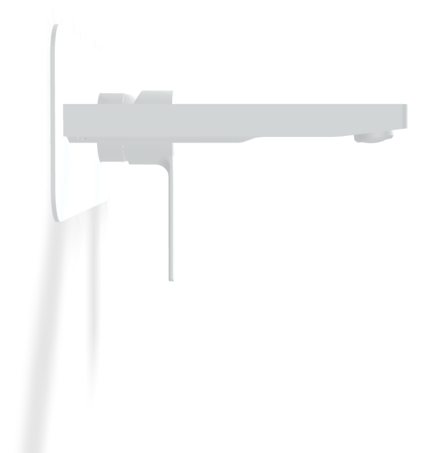 Смеситель для раковины Carlo Frattini Mast, настенный, однорычажный, с донным клапаном Click-Clack, Н-135 мм, внешняя часть, цвет белый матовый - изображение 2