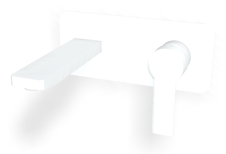 Смеситель для раковины Carlo Frattini Mast, настенный, однорычажный, с донным клапаном Click-Clack, Н-135 мм, внешняя часть, цвет белый матовый