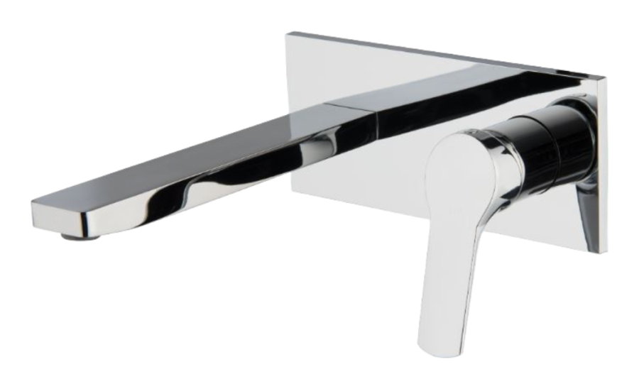 Смеситель для раковины Carlo Frattini Serie 4, настенный, с донным клапаном Click-Clack, излив 200 мм, внешняя часть, цвет хром