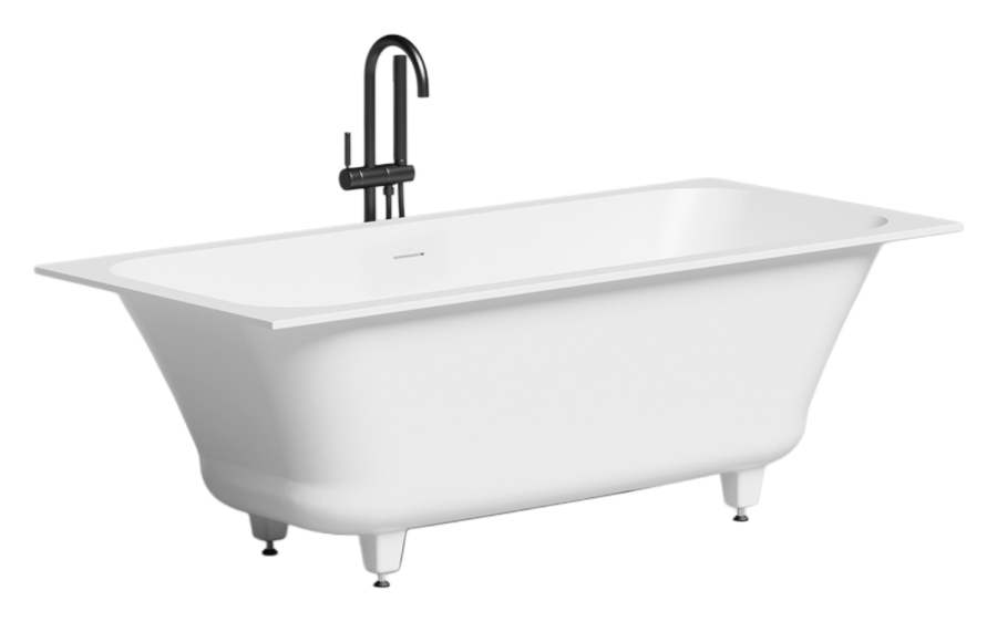 Ванна Salini Orlanda Axis Kit 190, встраиваемая с прямоугольной чашей, 1911х800х600 мм, регулируемые ножки, донный клапан "Up&Down", сифон, цвет белый глянцевый
