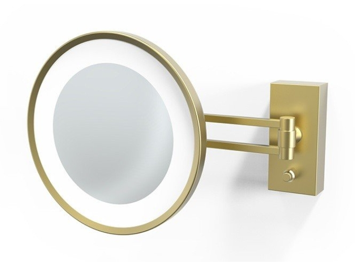 На изображении товар Зеркало Decor Walther BS 36 косметическое, настенное, с подсветкой LED, латунь, цвет золото матовое от официального представителя в Москве