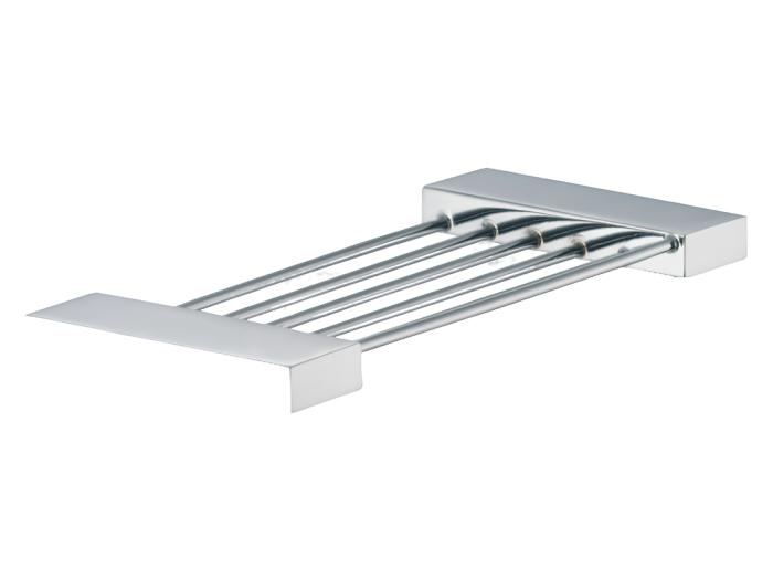 На изображении товар Мыльница Carlo Frattini Quadra, в душевую кабину, цвет брашированный никель от официального представителя в Москве