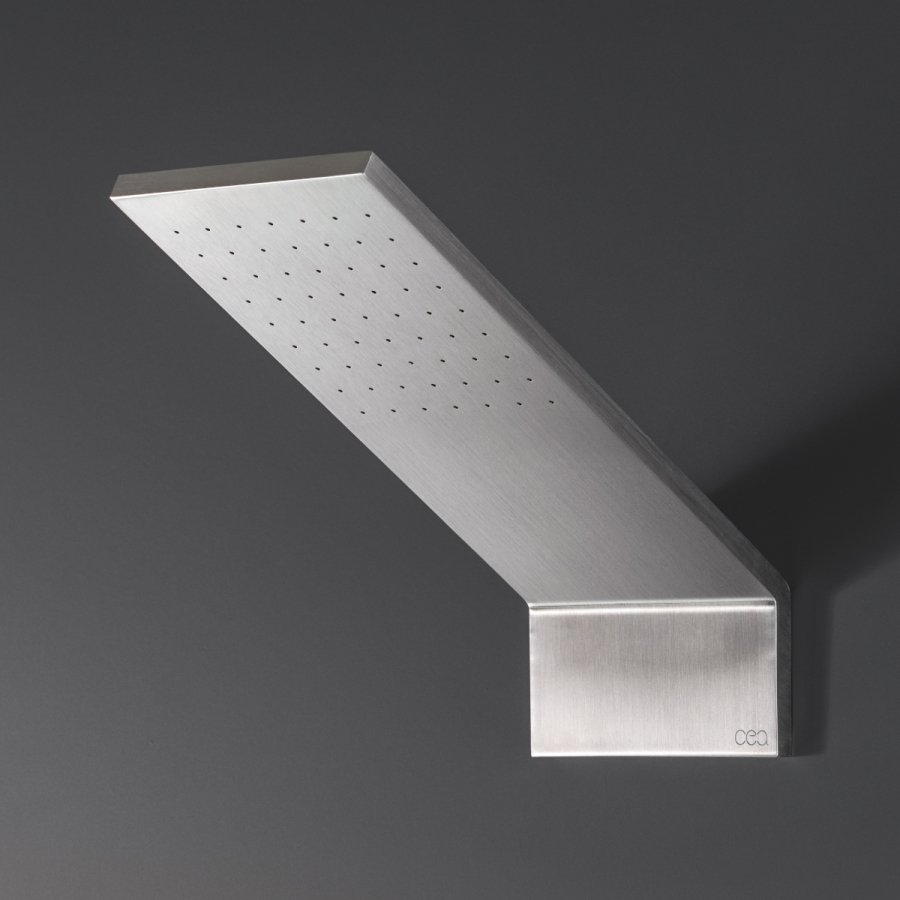 Душ верхний CeaDesign Free Ideas, настенный, 80x180 мм, с дождевой струёй, внешняя часть, сталь, цвет сатинированное светлое золото - изображение 1