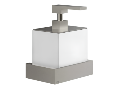 На изображении товар Дозатор для жидкого мыла Gessi Rettangolo, настенный, цвет Finox Brushed Nickel от официального представителя в Москве