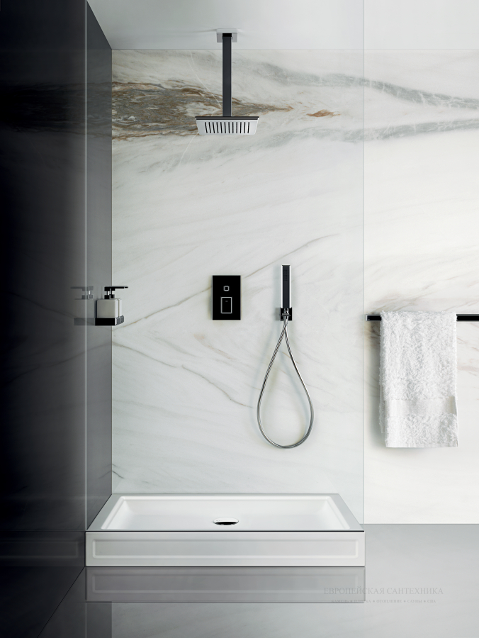 Cмеситель для душа Gessi Eleganza, встраиваемый, на 2 потребителя, настенный, цвет Finox Brushed Nickel - изображение 1