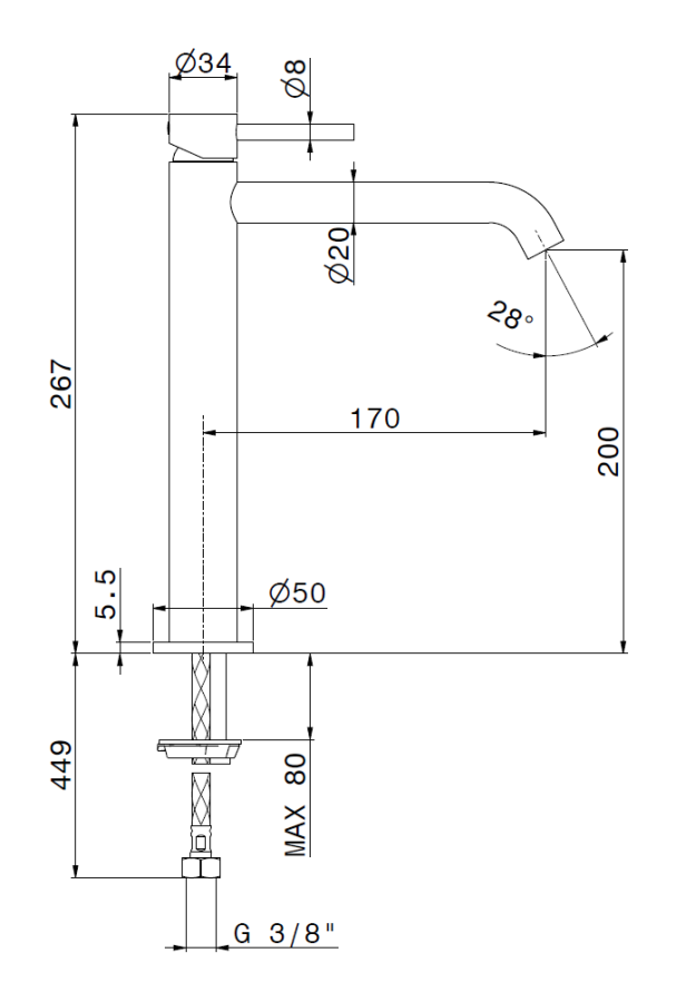 Смеситель для раковины Newform, однорычажный, на 1 отверстие, без донного клапана, цвет Groove Bronze - изображение 1