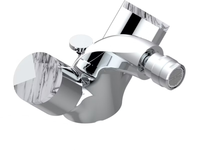 На изображении товар Смеситель для биде THG Le 9 Howlite, на 1 отверстие, донный клапан, цвет хром от официального представителя в Москве