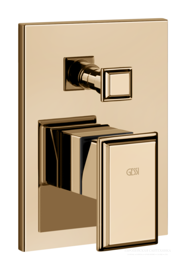 Cмеситель для душа Gessi Eleganza, встраиваемый, настенный, цвет Warm Bronze PVD