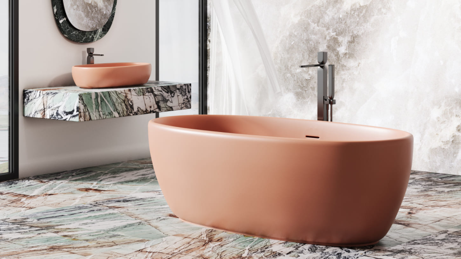 Ванна Salini Luce New в отдельностоящая 1700x850х580 мм, материал S-Stone, цвет белый матовый - изображение 3