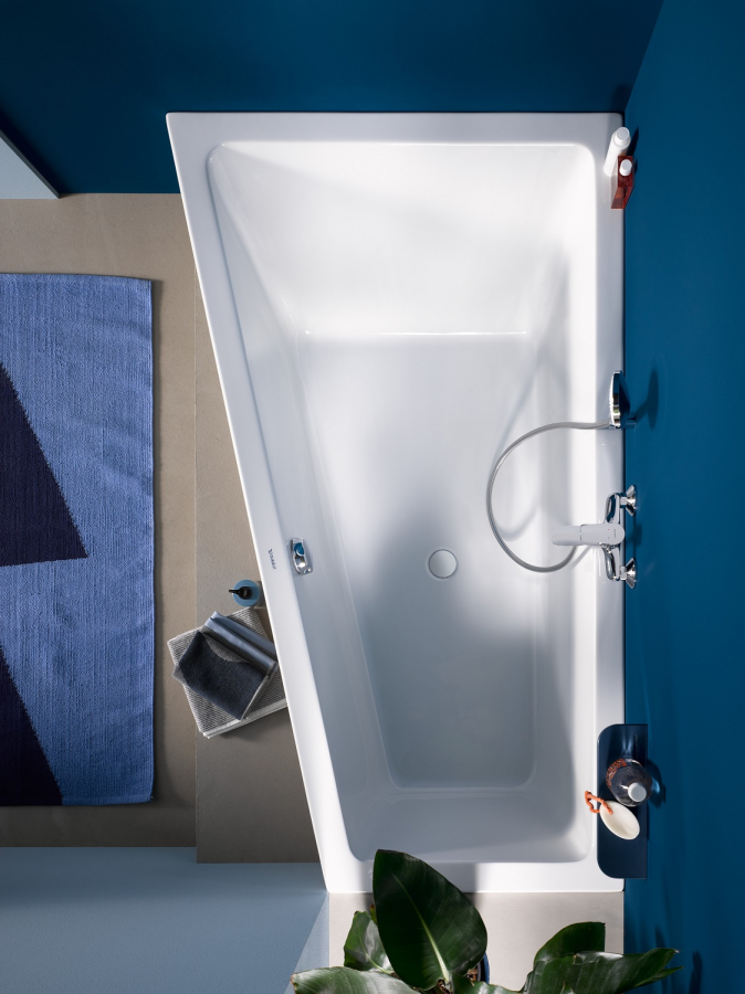 Ванна Duravit Duravit No.1, встраиваемая, 1600x850 мм, трапеция, левый наклон, цвет белый - изображение 4