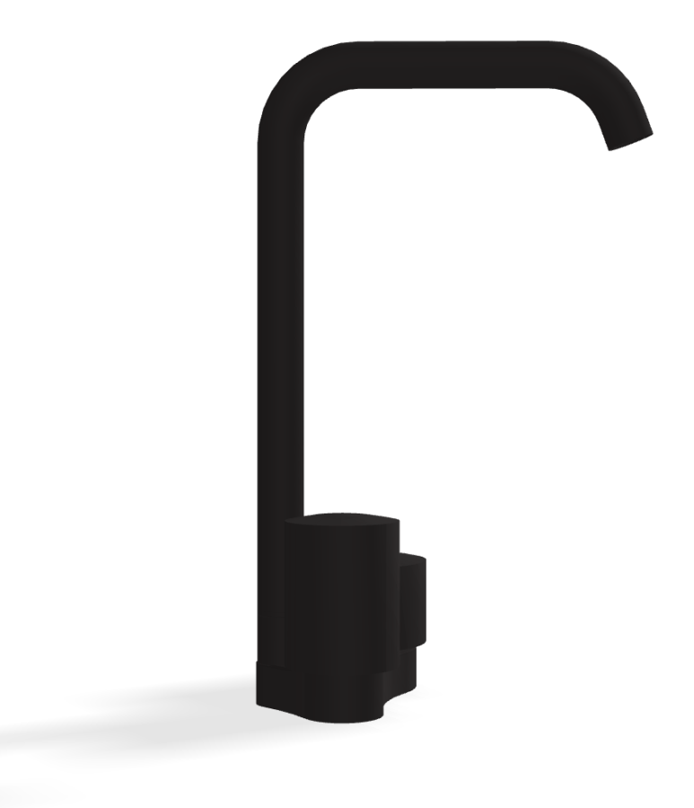 Смеситель для раковины Carlo Frattini SO, без ручек, c донным клапаном Click-Clack, вращающимся изливом Ø18 мм, 2 гибкими шлангами, L-153 мм, цвет чёрный матовый - изображение 2