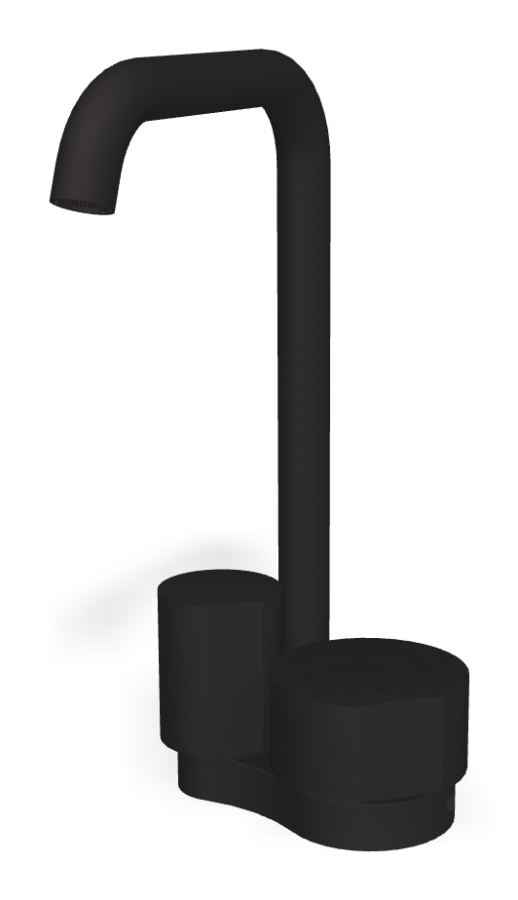 Смеситель для раковины Carlo Frattini SO, без ручек, c донным клапаном Click-Clack, вращающимся изливом Ø18 мм, 2 гибкими шлангами, L-153 мм, цвет чёрный матовый