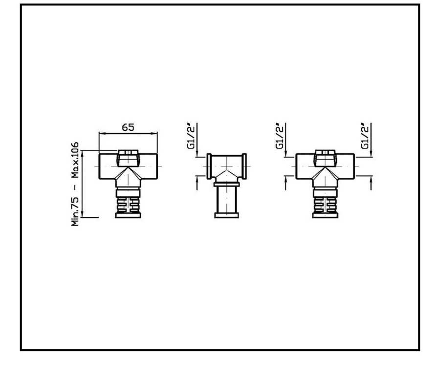 Cкрытая часть Zucchetti, внутренний механизм для настенного двухрычажного смесителя для раковины, встраиваемый, латунь - изображение 1