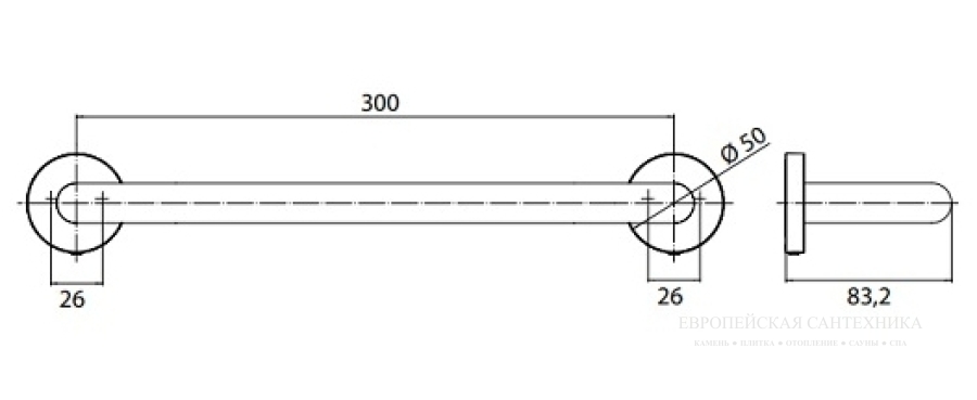 Поручень для ванны, Emco Round, 300 х 50 мм, хром - изображение 3