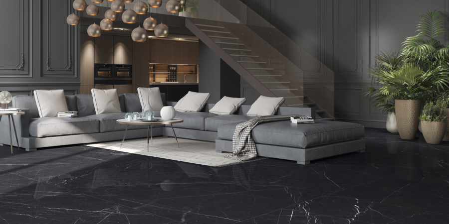 FMG Maxfine Керамогранит Marmi Black marquinia lucidato 75x37,5 - изображение 1