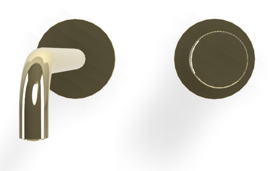 Смеситель для раковины Carlo Frattini Spillo Tech, ручка G Collection, настенный, с донным клапаном Click-Clack, излив 200 мм, внешняя часть, цвет шампань - изображение 1