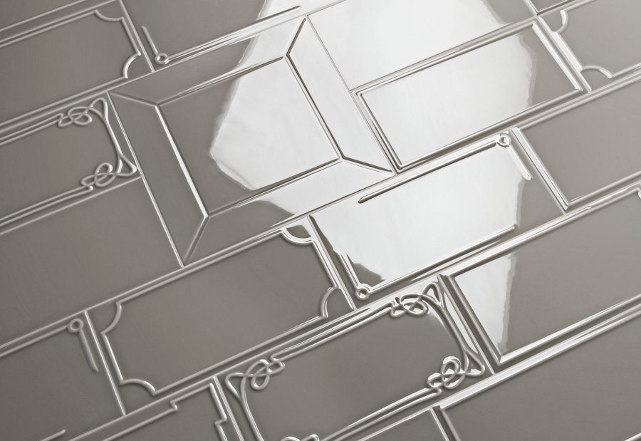 Etruria Керамическая плитка ART DÉCO 12.4X25 Vector Frame B Slate Gray - изображение 1