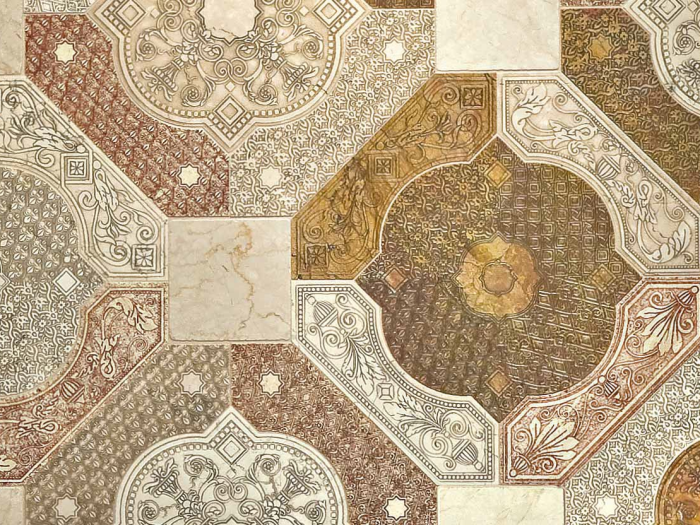 На изображении товар Akros Venezia Камень Decorative Art Gli Intarsi Siena Botticino Biancone Giallo reale Travertino classico от официального представителя в Москве