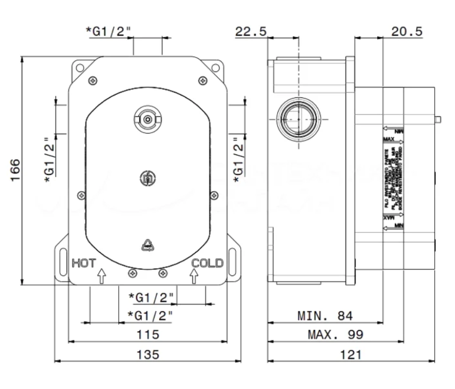 Скрытая часть Newform, для термостата, на 3 потребителя воды - изображение 1
