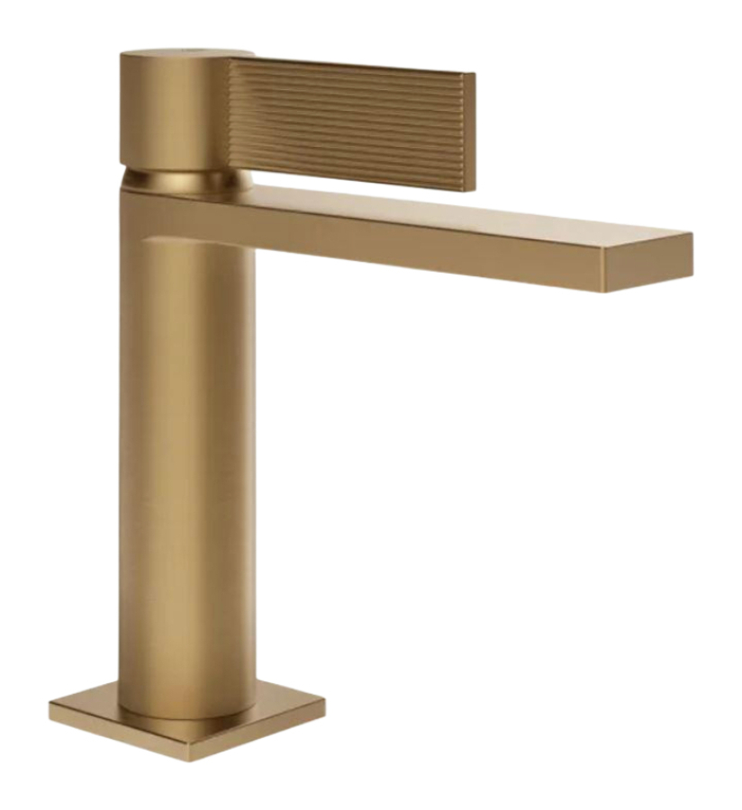 Смеситель для раковины Gessi Inverso, однорычажный, с соединительными шлангами, без донного клапана, Н-178 мм, цвет Warm Bronze Brushed PVD