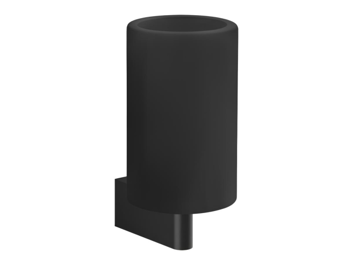 На изображении товар Стакан Gessi Origini Accessories, настенный, черный композитный материал, цвет Matte Black от официального представителя в Москве