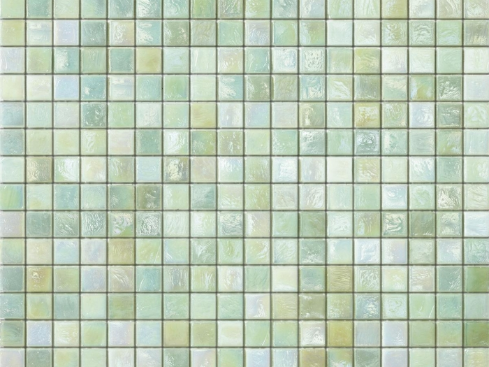 На изображении товар Sicis Стеклянная мозаика Iridium Mint 1 chips size 15х15 mm sheet size 295x295 mm от официального представителя в Москве