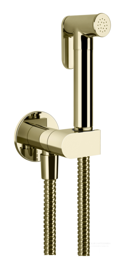 Душ гигиенический Gessi Tondo, шланговое подсоединение - держатель лейки, цвет Brass PVD