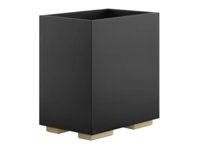 На изображении товар Корзина для мусора Gessi Rettangolo, напольная, цвет Black/Warm Bronze Brushed PVD от официального представителя в Москве