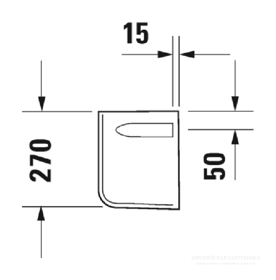 Полупьедестал для раковины Duravit D-Code настенный, h-270 мм, цвет белый - изображение 5