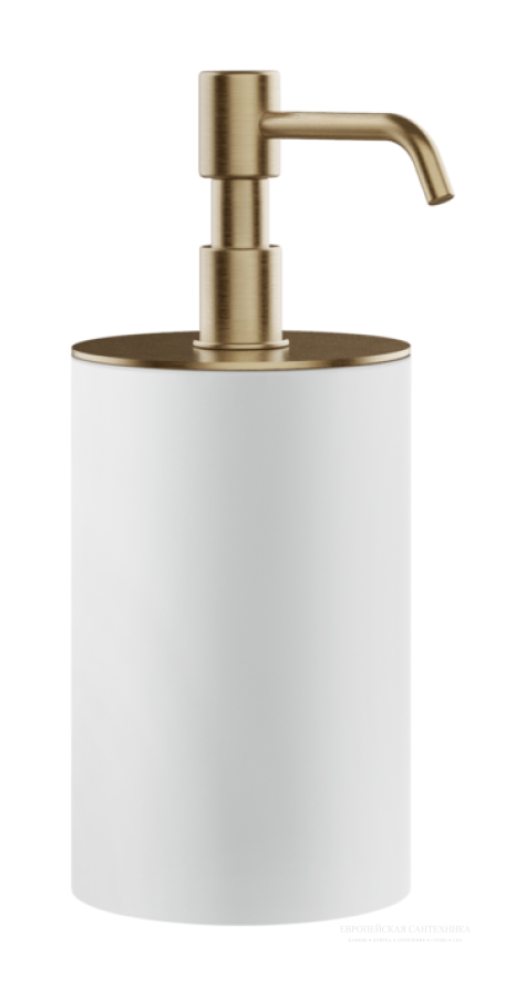 Дозатор для жидкого мыла Gessi Rilievo, настольный, ⌀75хh194 мм, цвет White/Warm Bronze Brushed PVD