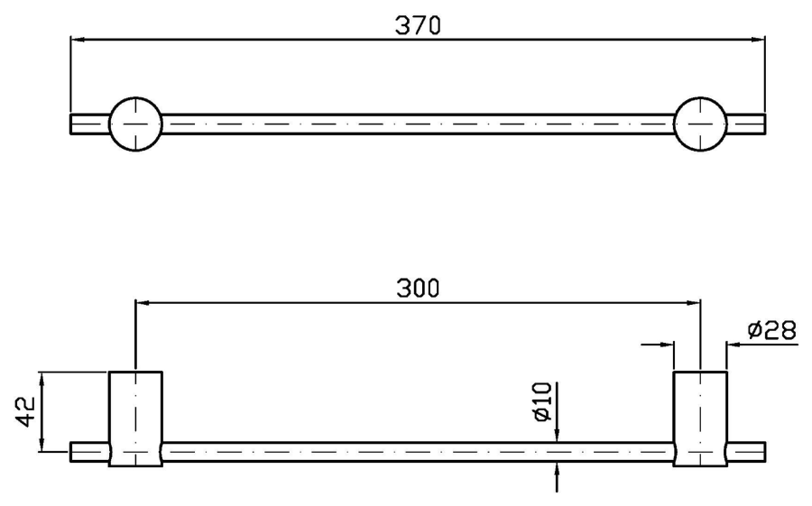 Полотенцедержатель Zucchetti Helm, настенный, 370 мм, сталь, цвет брашированная медь PVD - изображение 1