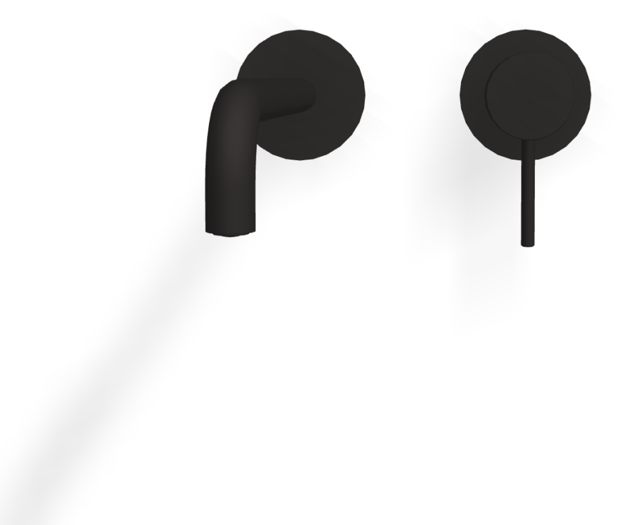 Смеситель для раковины Carlo Frattini Spillo Up, однорычажный, настенный, с донным клапаном Click-Clack, излив 250 мм, внешняя часть, цвет чёрный матовый - изображение 1