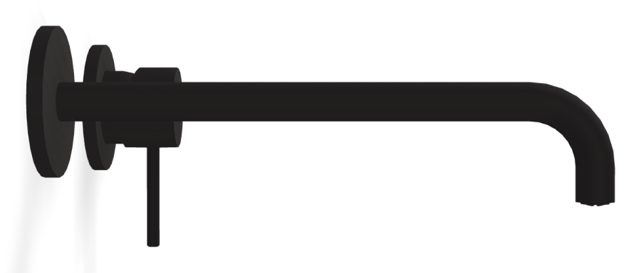 Смеситель для раковины Carlo Frattini Spillo Up, однорычажный, настенный, с донным клапаном Click-Clack, излив 250 мм, внешняя часть, цвет чёрный матовый - изображение 2