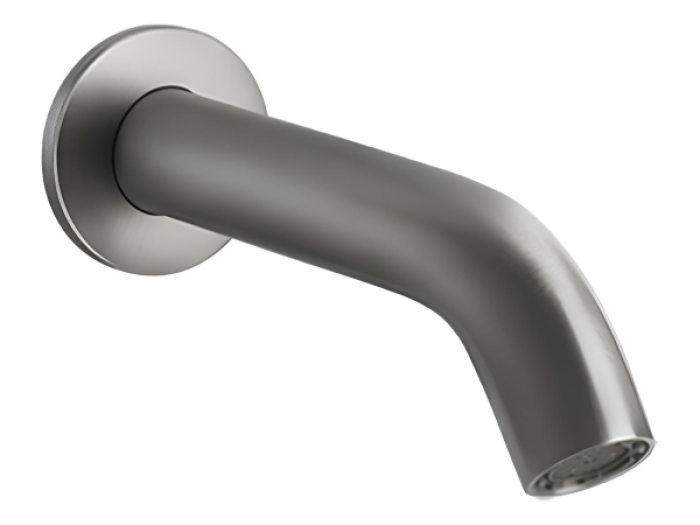 На изображении товар Излив Gessi 316 Flessa, для смесителя удаленного управления, 156 мм, цвет Steel Brushed от официального представителя в Москве