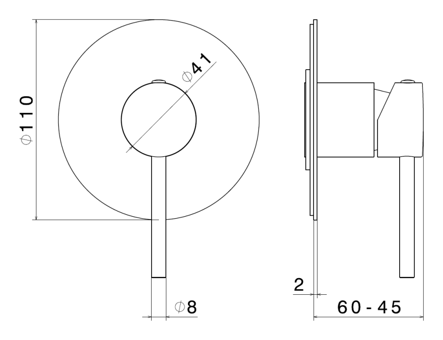 Смеситель для душа Newform XT, встраиваемый, однорычажный, на 1 выход, внешняя часть, цвет Copper satin - изображение 1