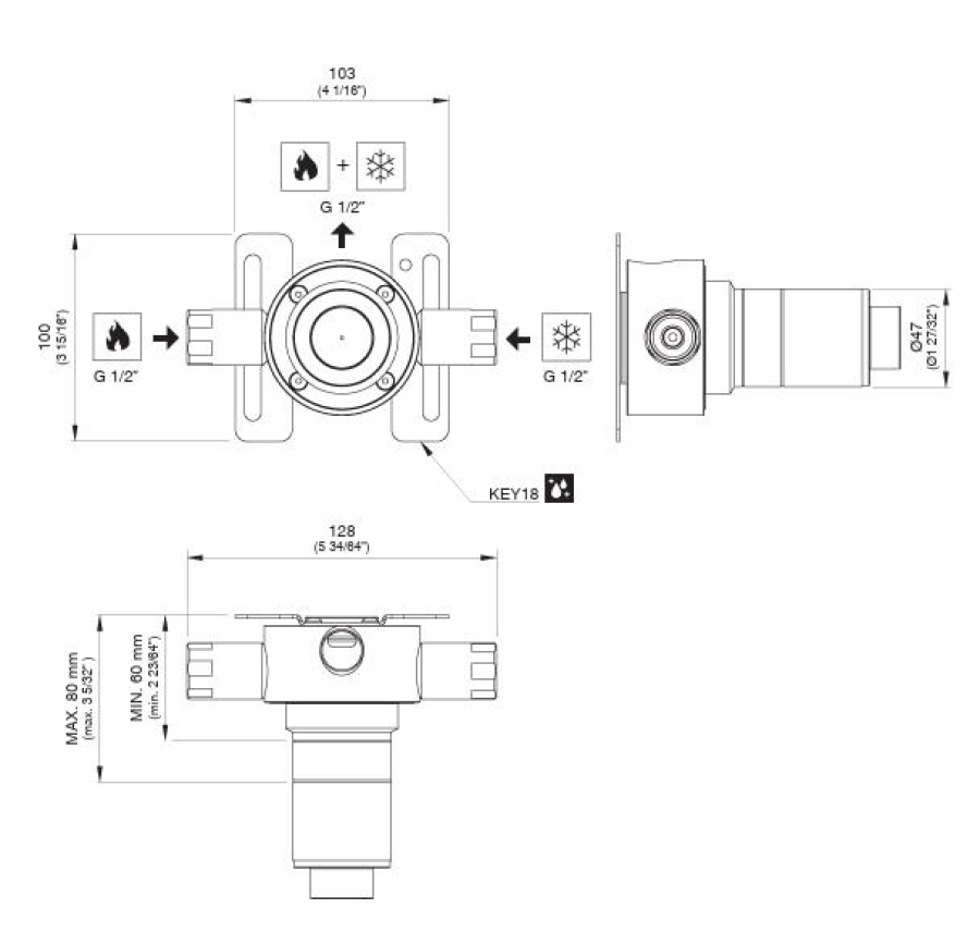 Скрытая часть CeaDesign UCS, для встраиваемого смесителя - изображение 1