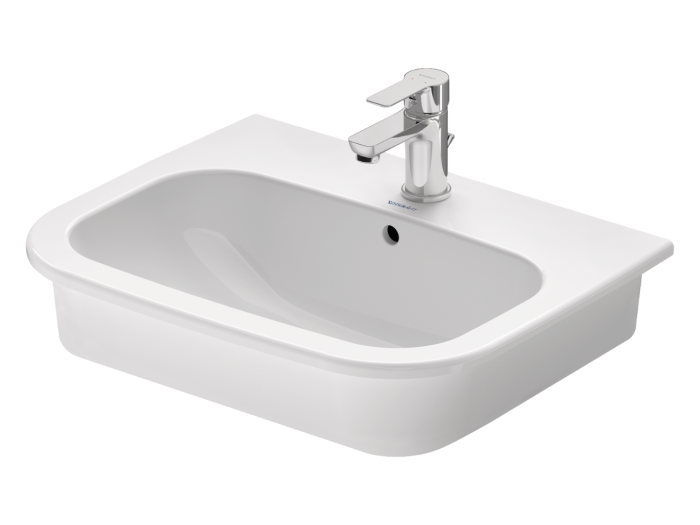 На изображении товар Раковина Duravit D-Code, встраиваемая сверху, 545х435 мм, с 1 отверстием под смеситель, цвет белый от официального представителя в Москве