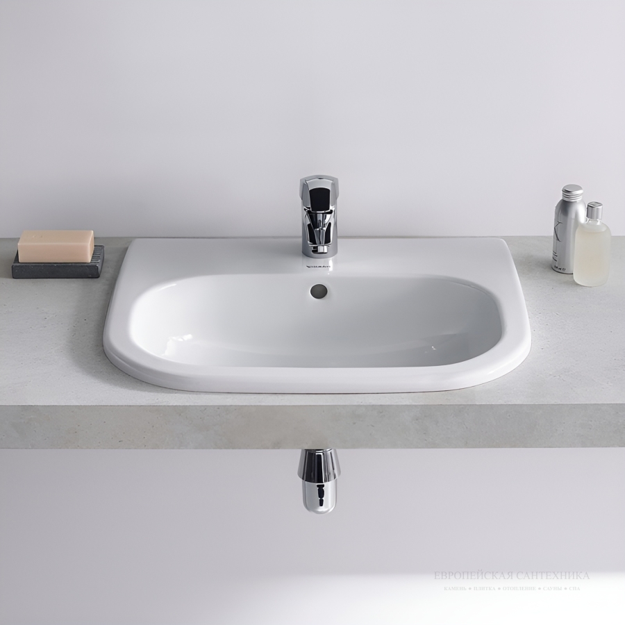 Раковина Duravit D-Code, встраиваемая сверху, 545х435 мм, с 1 отверстием под смеситель, цвет белый - изображение 3