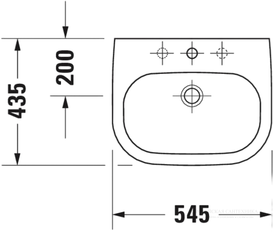 Раковина Duravit D-Code, встраиваемая сверху, 545х435 мм, с 1 отверстием под смеситель, цвет белый - изображение 4