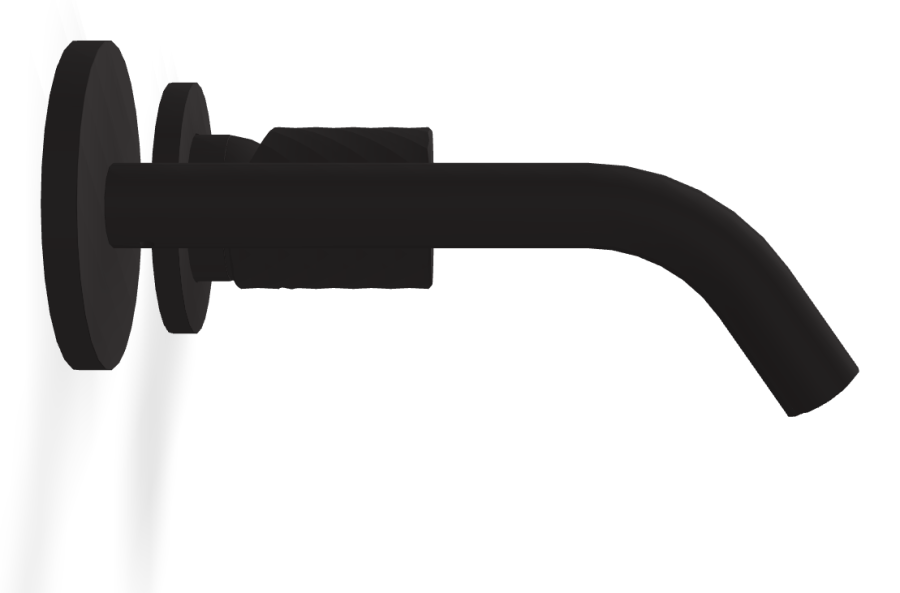 Смеситель для раковины Carlo Frattini Spillo Tech, ручка X Collection, настенный, с донным клапаном Click-Clack, излив 160 мм, внешняя часть, цвет чёрный матовый - изображение 2