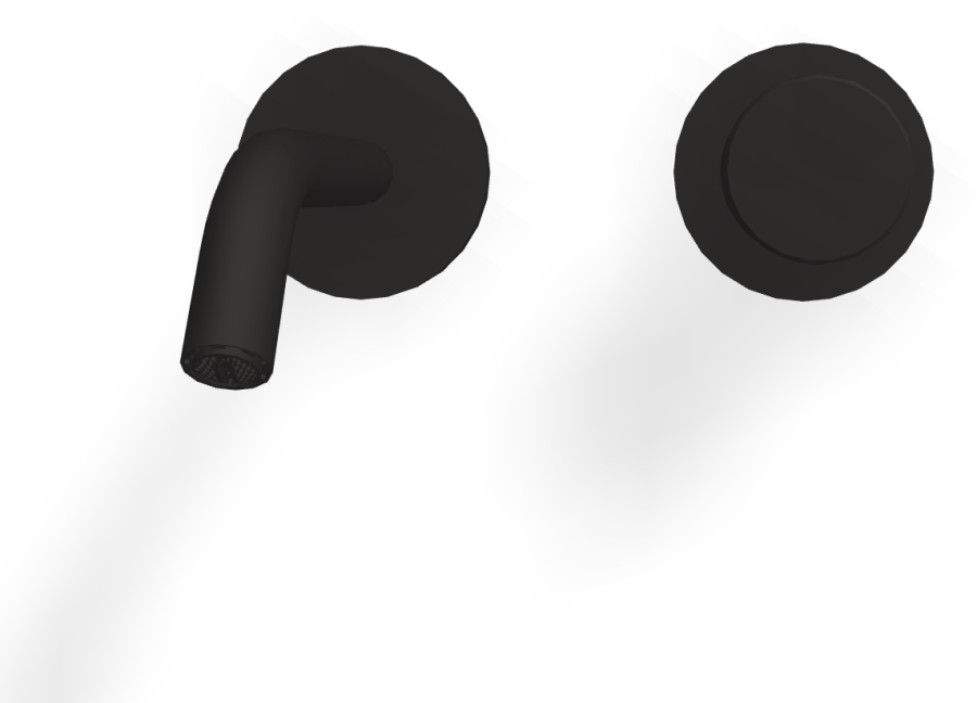 Смеситель для раковины Carlo Frattini Spillo Tech, ручка X Collection, настенный, с донным клапаном Click-Clack, излив 160 мм, внешняя часть, цвет чёрный матовый - изображение 1