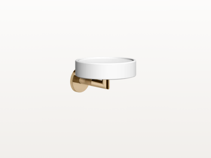 На изображении товар Мыльница Gessi Anello настенная, цвет White/Warm Bronze PVD от официального представителя в Москве