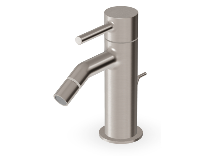 На изображении товар Cмеситель для биде Zucchetti Pan S, однорычажный, с аэратором, донным клапаном 1¼”, цвет брашированный никель от официального представителя в Москве