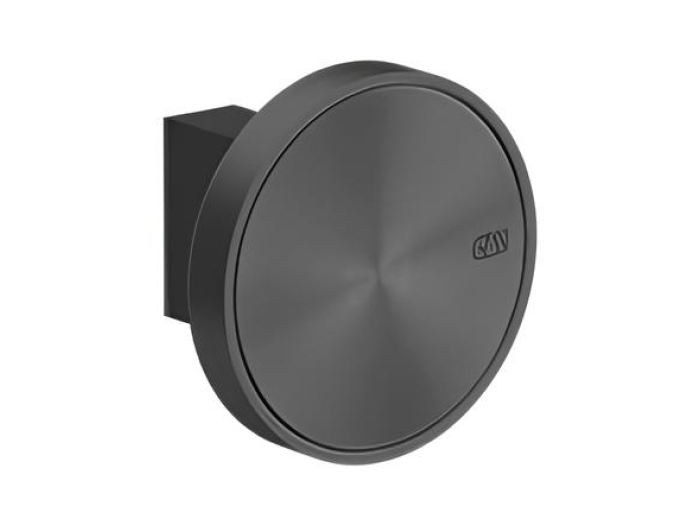 На изображении товар Крючок Gessi Origini, настенный, ø67х50 мм, с отделочной вставкой, цвет Black Metal Brushed PVD от официального представителя в Москве